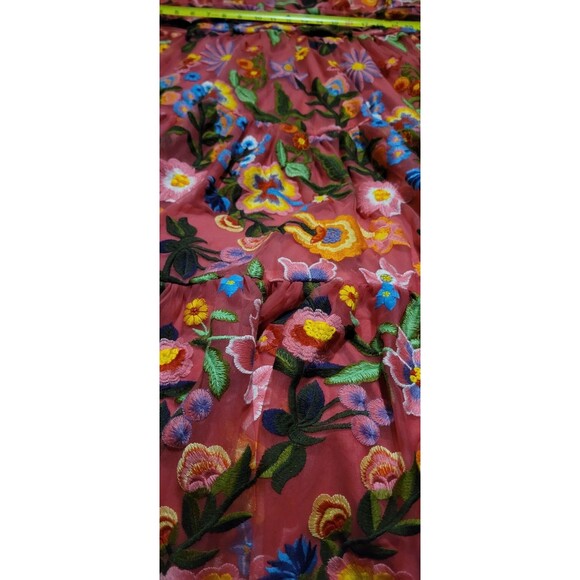 Jessakae Hibiscus Sleeveless Empire Waist Midi Dress Size 2X Embroidered Floral - Picture 6 of 15